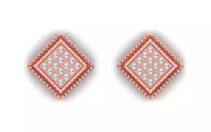 Women Stud Earrings 3dm STL OBJ FBX Renders Details