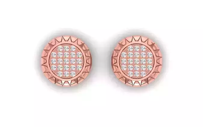 Women Solitaire Stud Earring 3dm STL OBJ FBX Render Details