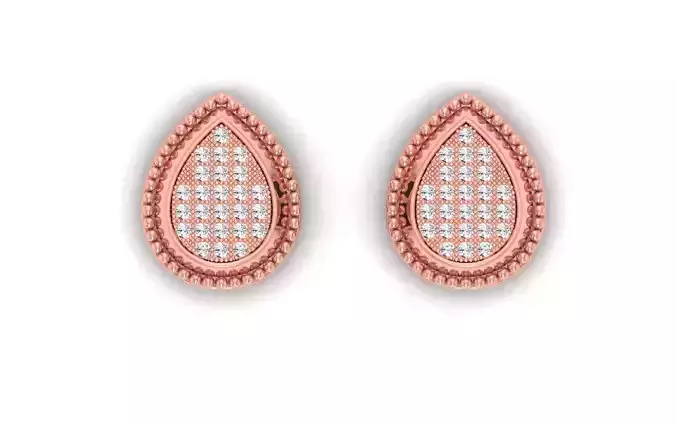 Women Stud Earrings 3dm STL OBJ FBX Renders Details