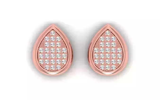 Women Stud Earrings 3dm STL OBJ FBX Renders Details