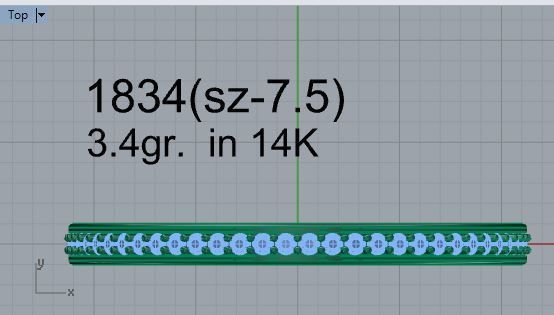 Ornament Diamod ring 1834 3D print model 3D print model_4