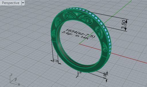 Ornament Diamod ring 1834 3D print model 3D print model_7