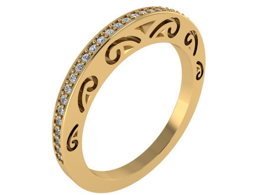 Ornament Diamod ring 1834 3D print model 3D print model_1