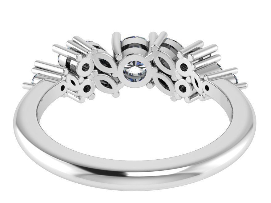 Round Diamond ring 1835 3D print model 3D print model_3