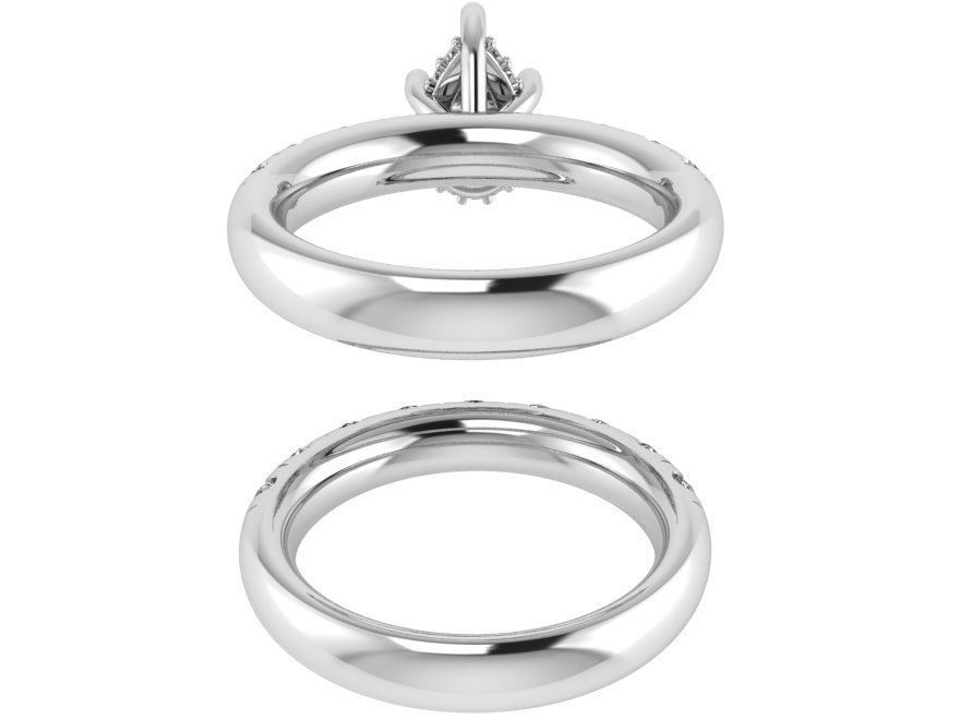 Round halo Diamond ring with band 1836 3D print model 3D print model_3