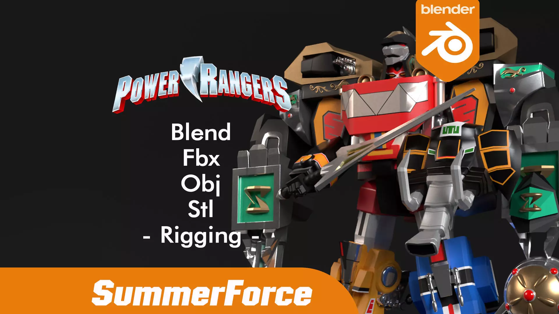 Mega Dragonzord - Power Ranger 3D model_0