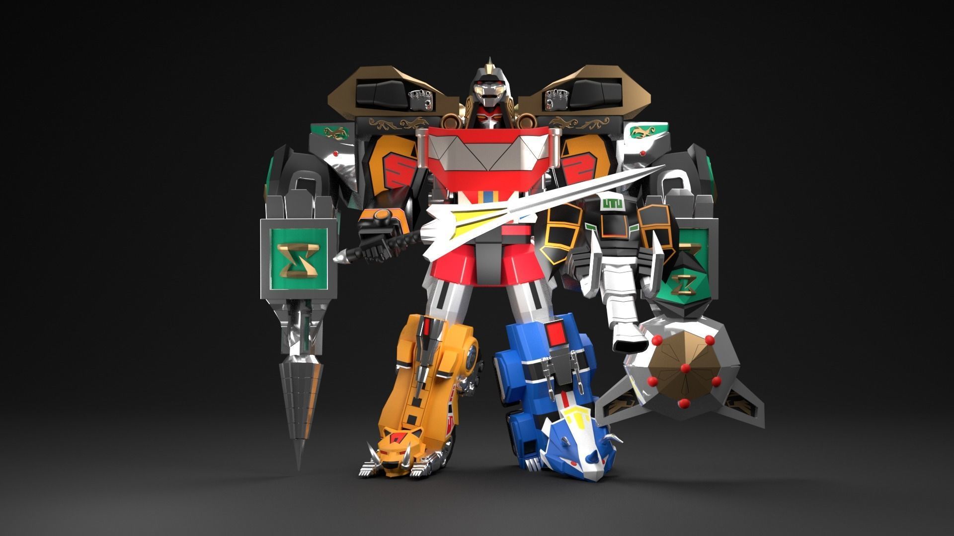 Mega Dragonzord - Power Ranger 3D model_1
