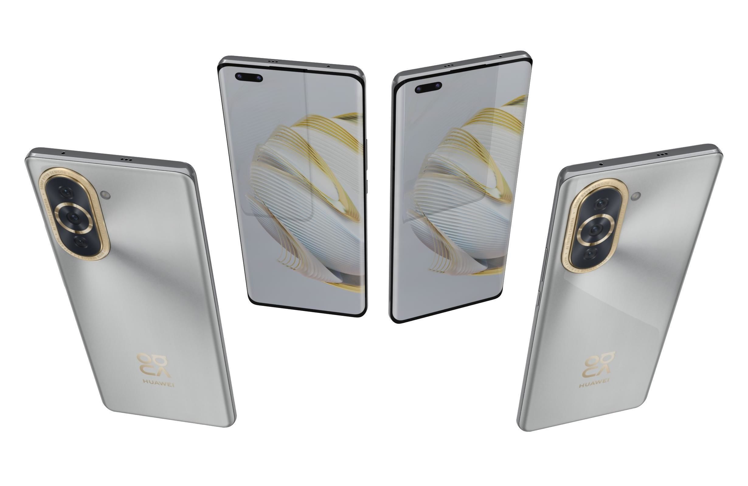 Huawei nova 10 Pro White Low-poly 3D model_4