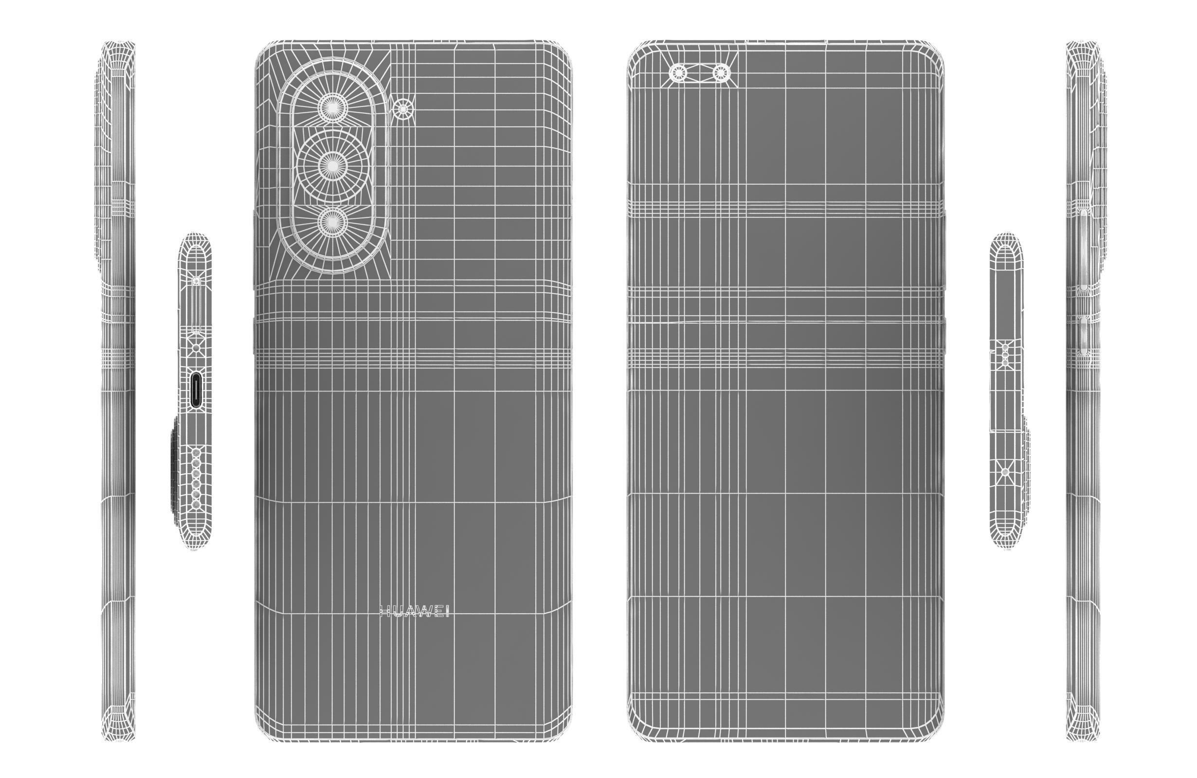 Huawei nova 10 Pro White Low-poly 3D model_16