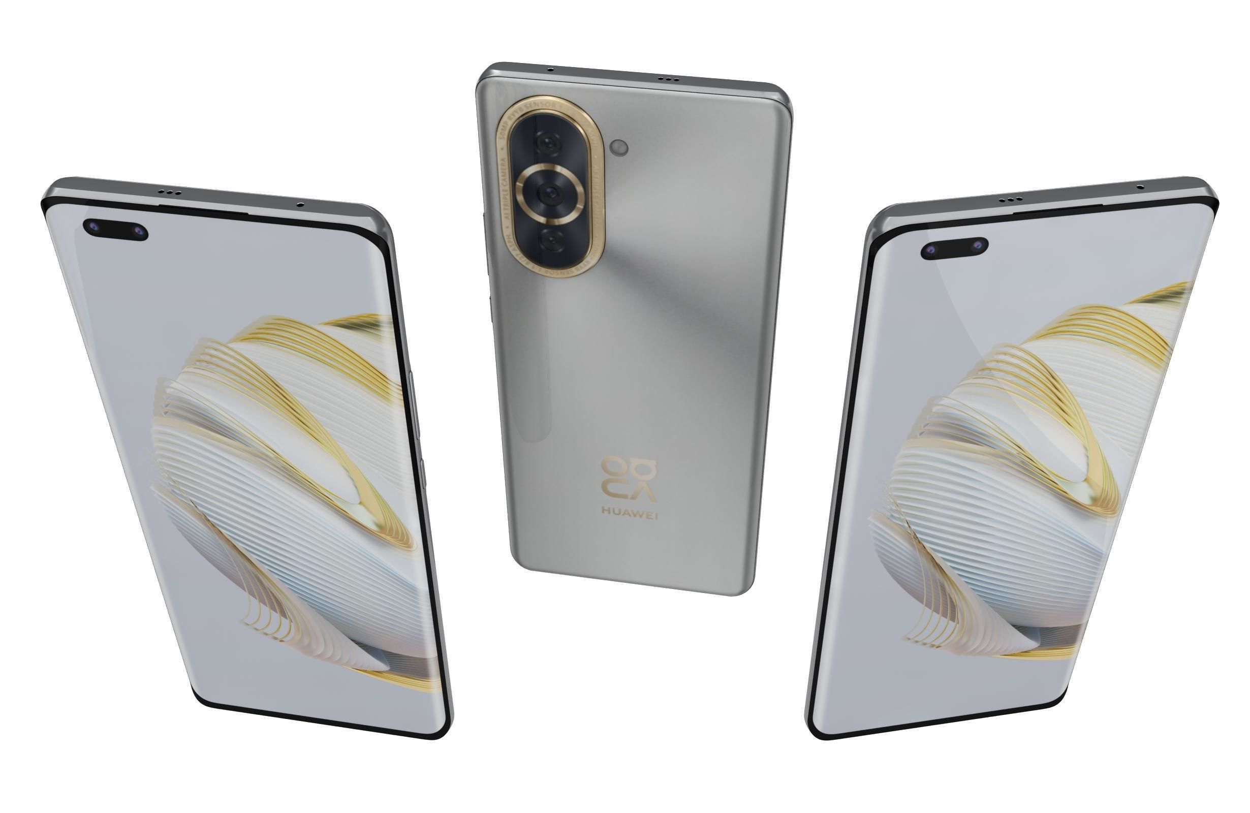 Huawei nova 10 Pro White Low-poly 3D model_1