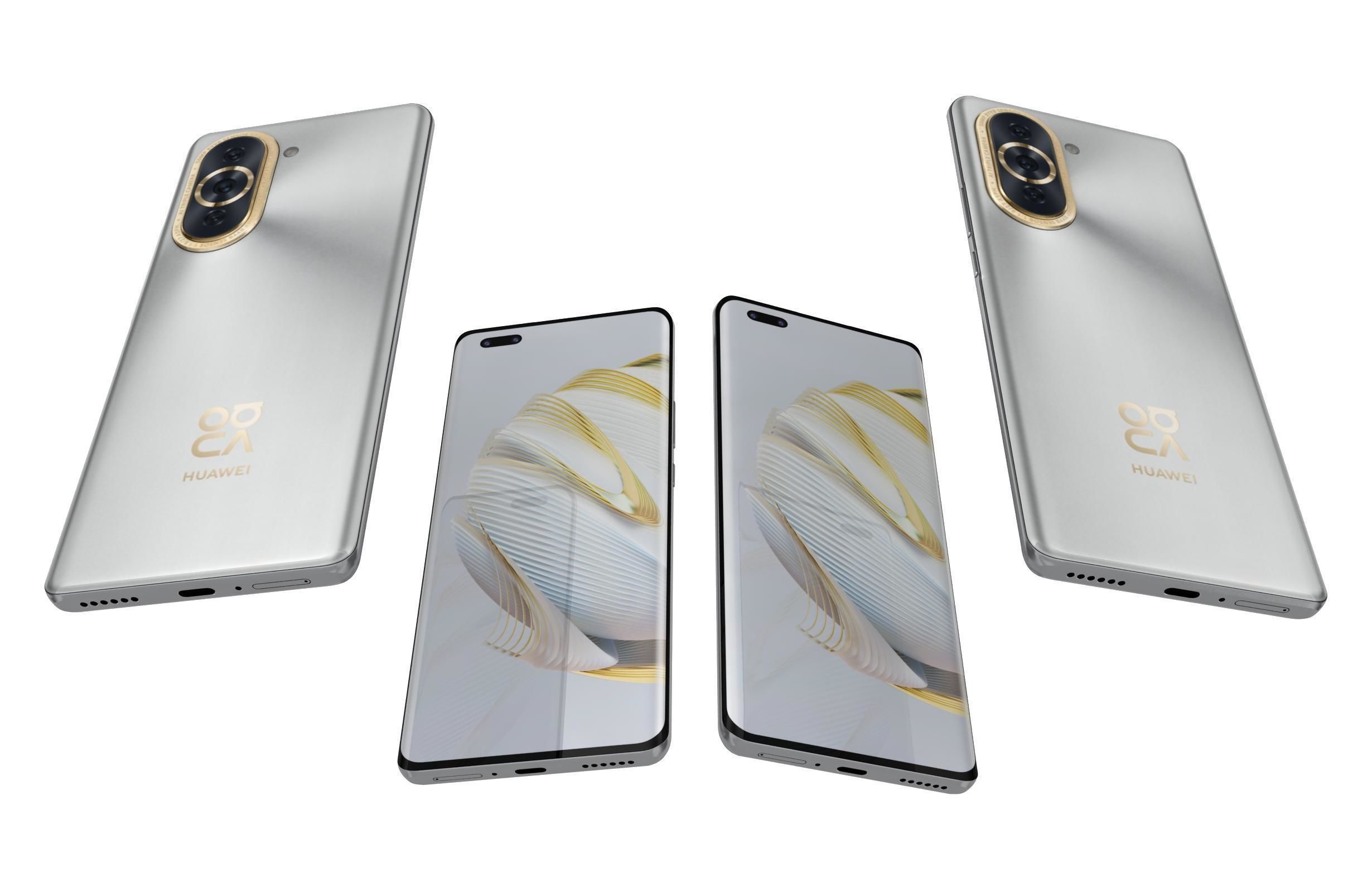 Huawei nova 10 Pro White Low-poly 3D model_5