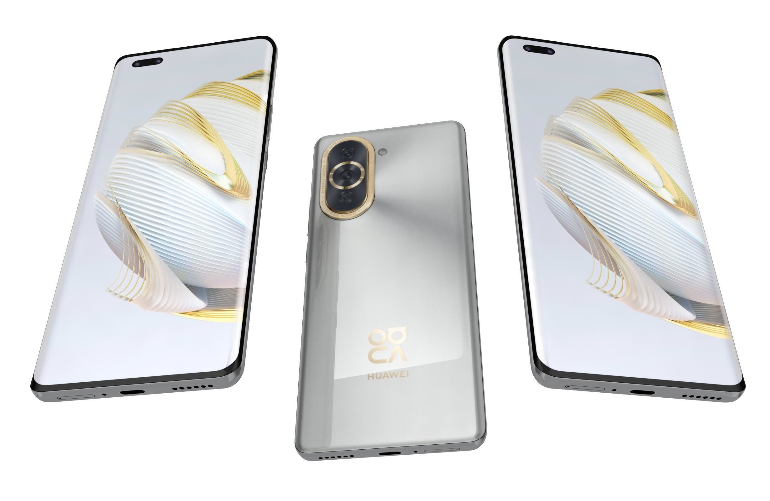 Huawei nova 10 Pro White Low-poly 3D model_2