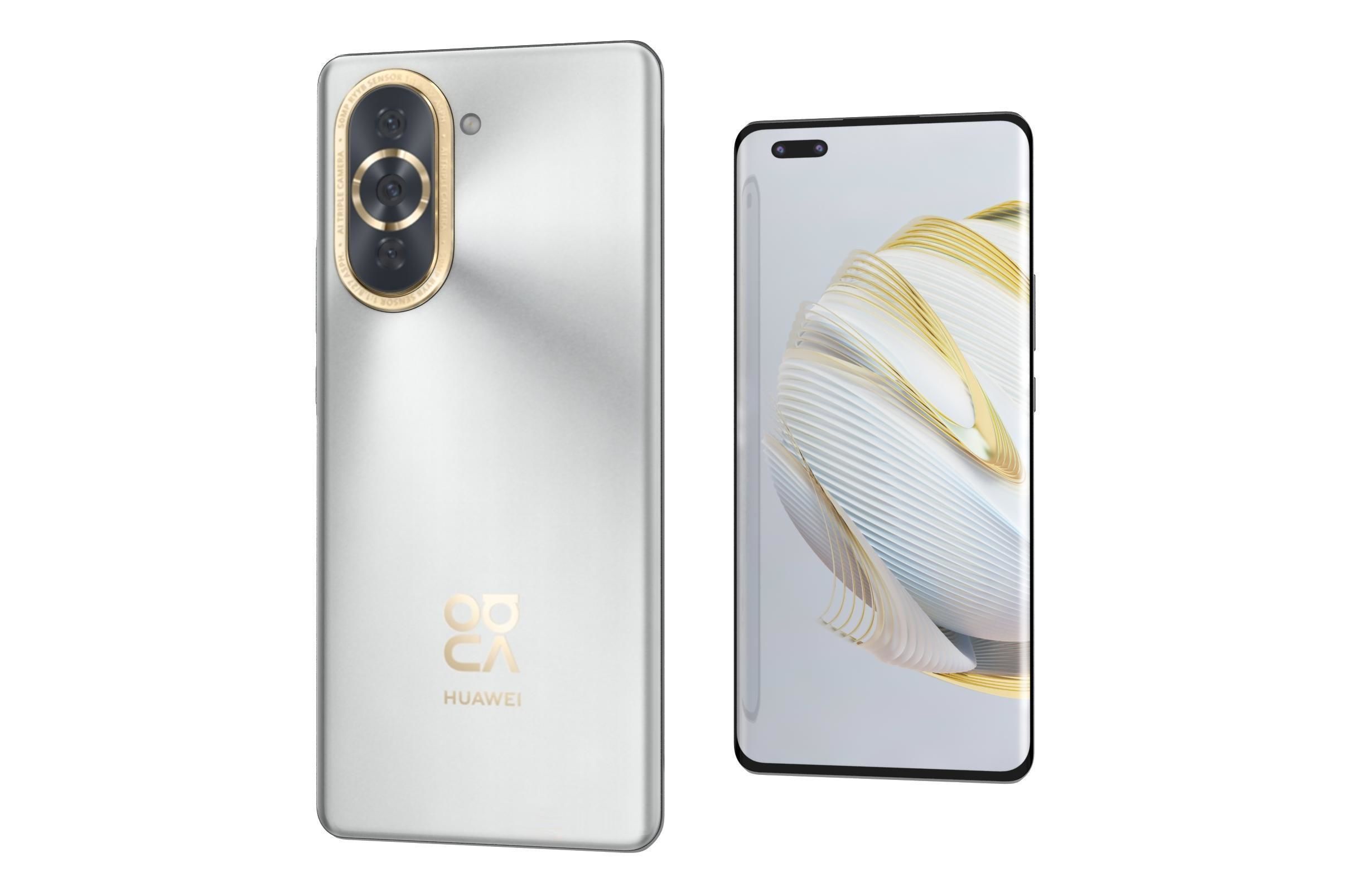 Huawei nova 10 Pro White Low-poly 3D model_7