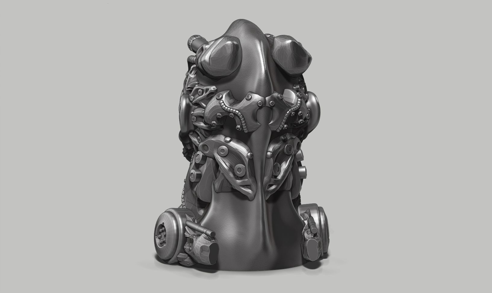 human robot head bust 147 3d print model 3D print model_8