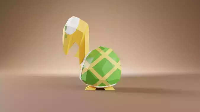 Koopa Troopa Green Super Maro Bros Low Poly