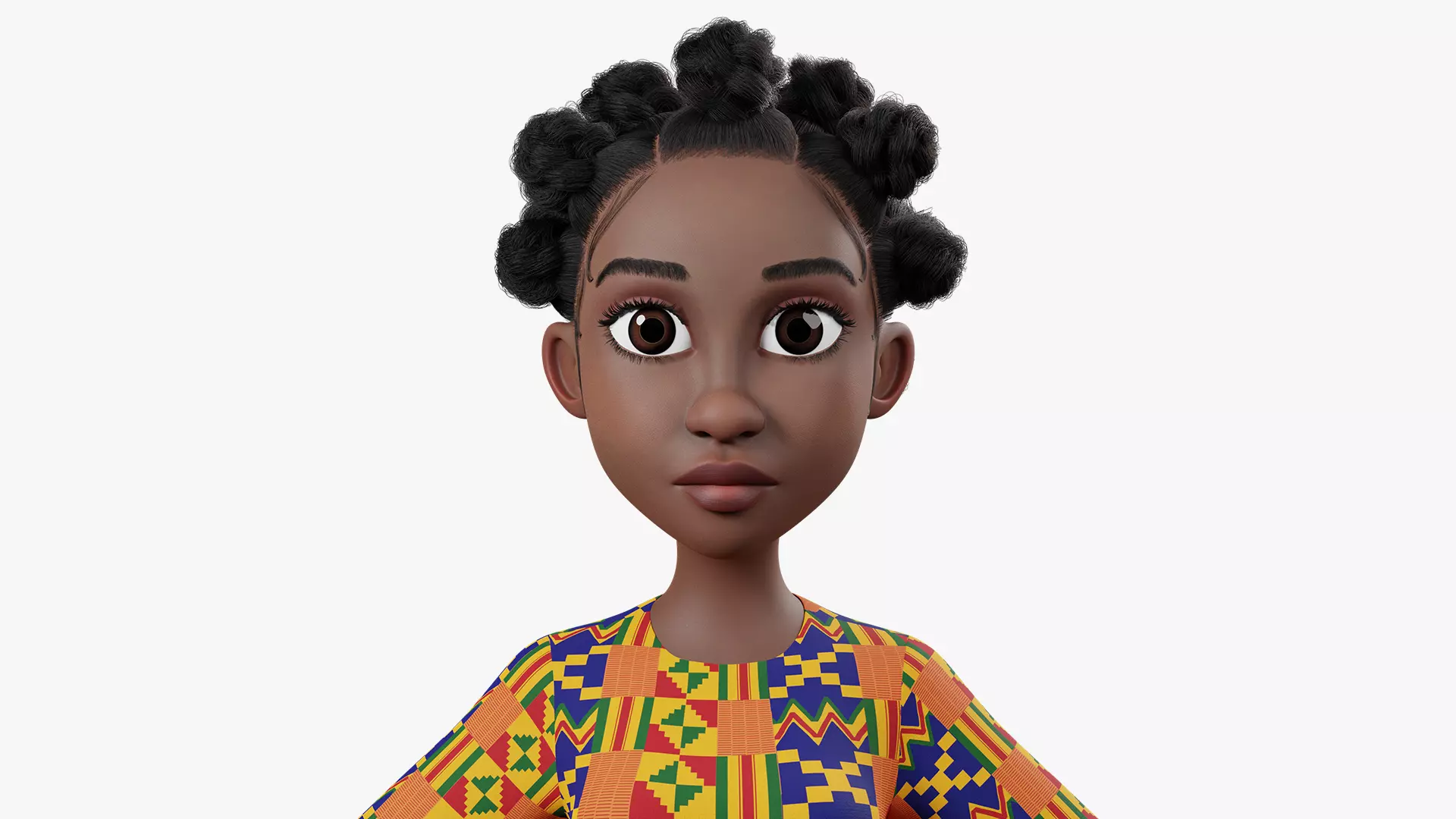 Cartoon Woman NoRig Low-poly 3D model