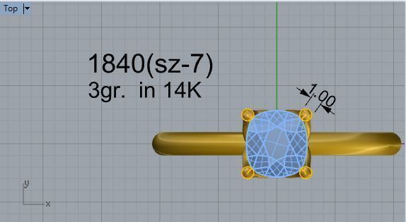Diamond ring 1840 3D Print model 3D print model_4