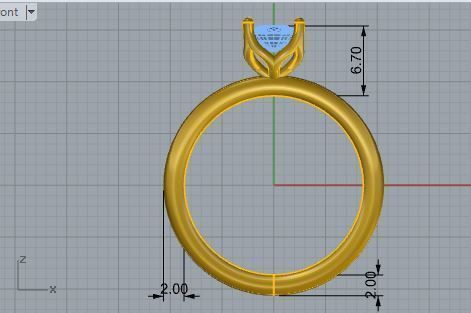 Diamond ring 1840 3D Print model 3D print model_5
