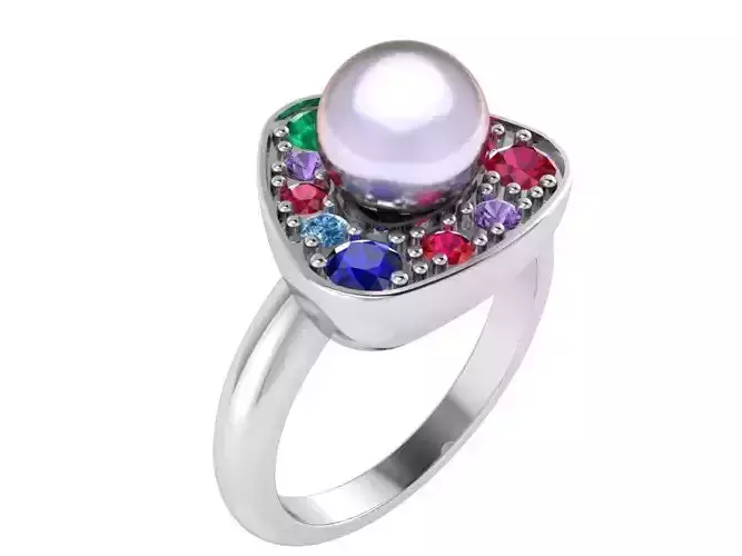 Colorful Diamond Ring 1841 3D print model