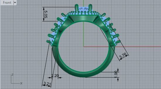 9-Stone Diamond ring 1842 3D print model 3D print model_5