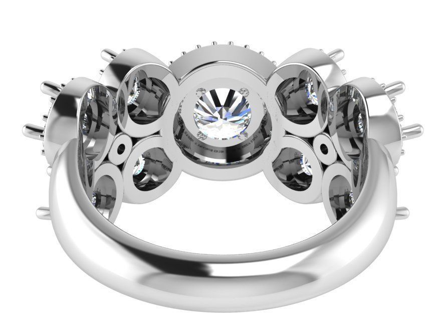 9-Stone Diamond ring 1842 3D print model 3D print model_3