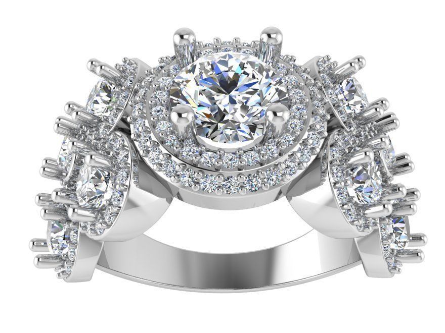 9-Stone Diamond ring 1842 3D print model 3D print model_2