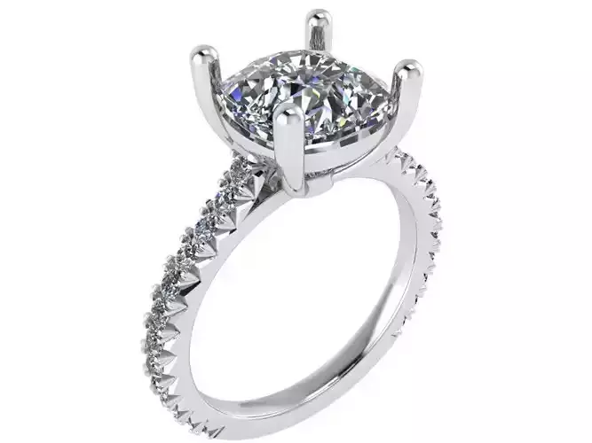 Diamond ring with brilliant stones 1843 3D print model