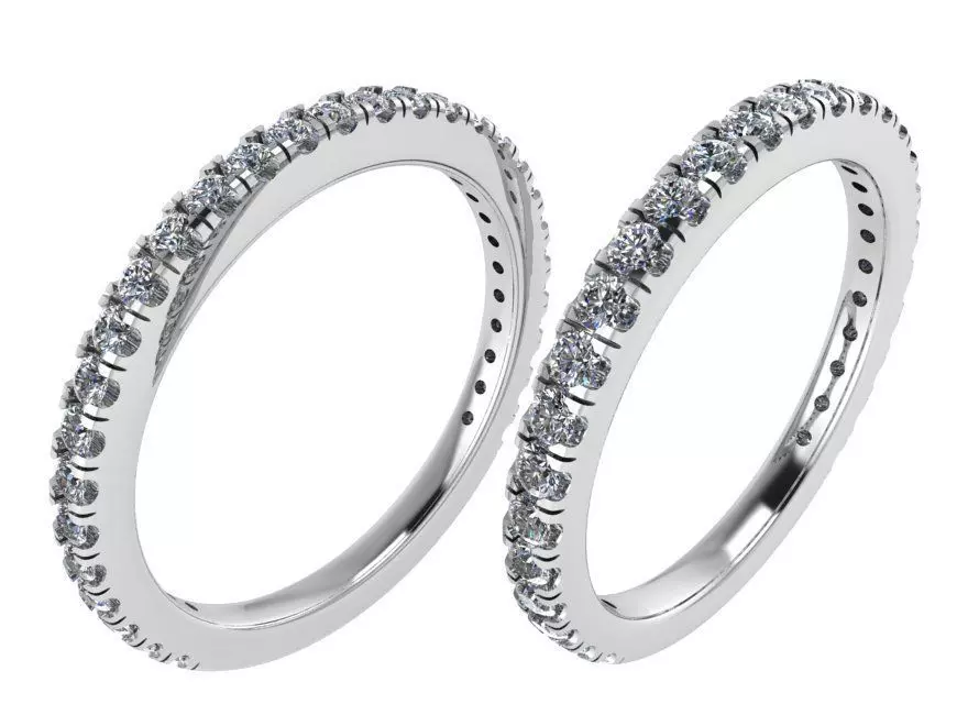 2-Row Diamond ring 1844 3D print model 3D print model
