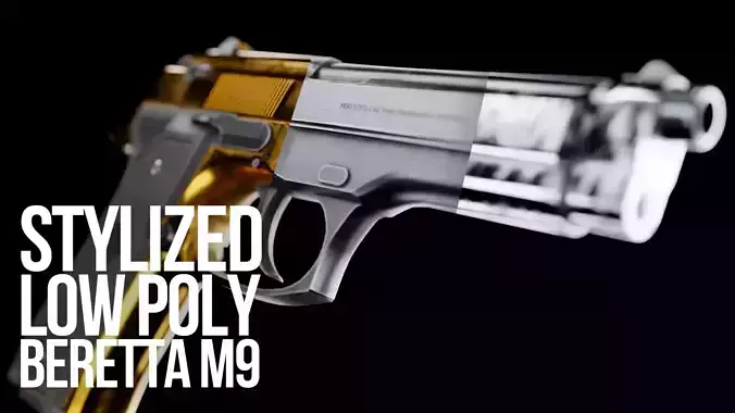 Low Poly Beretta M9 Low-poly 3D model