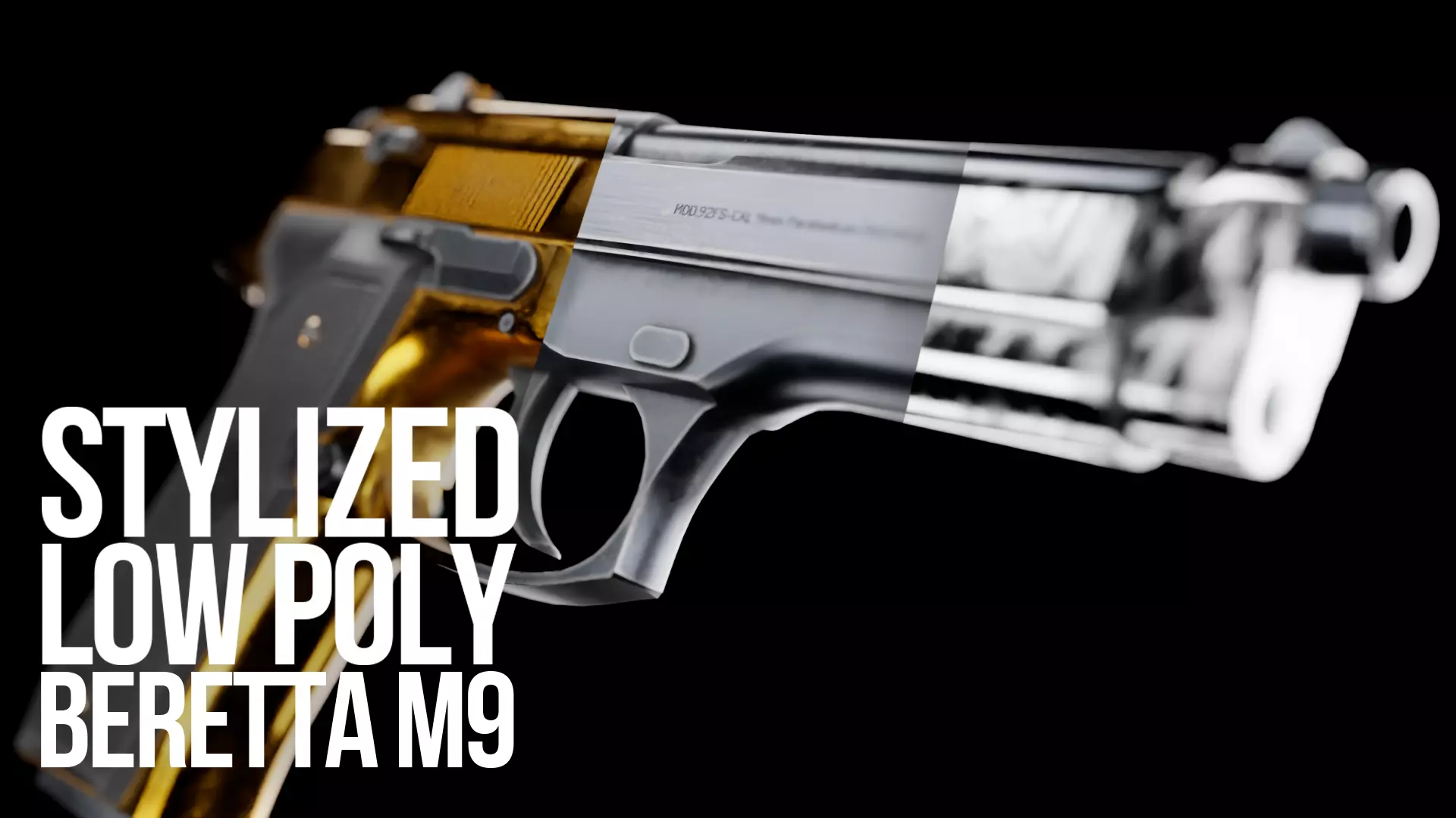 Low Poly Beretta M9 Low-poly 3D model_0