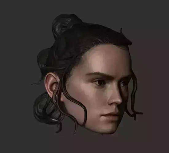 Rey Skywalker Head Sculpt 3D print model