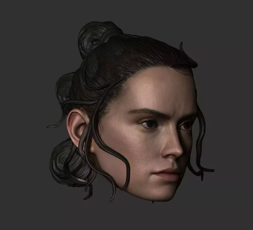 Rey Skywalker Head Sculpt 3D print model_0