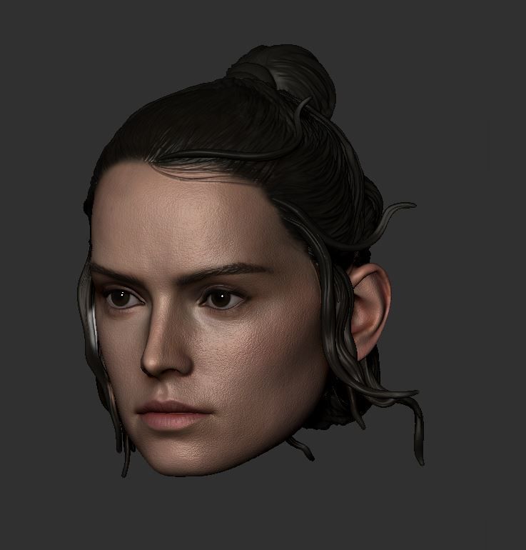 Rey Skywalker Head Sculpt 3D print model_2