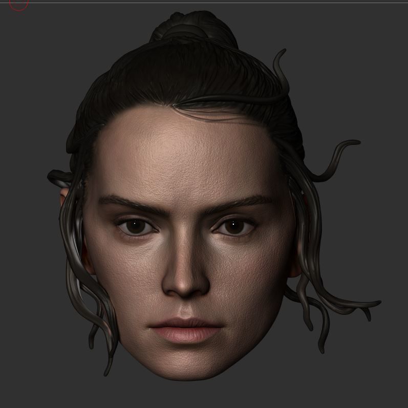 Rey Skywalker Head Sculpt 3D print model_1