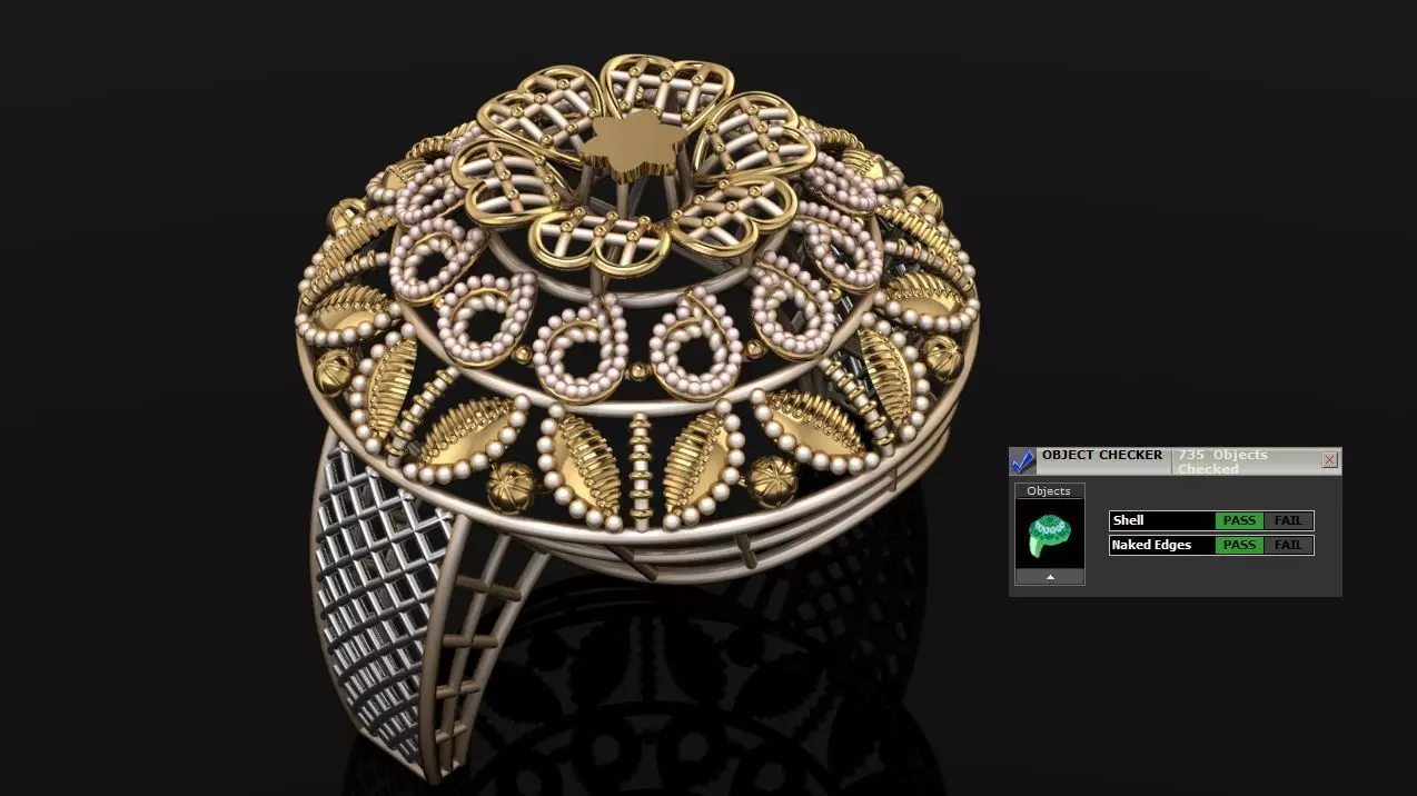 Katak Gold Ring - 3D Print File 3D print model_0
