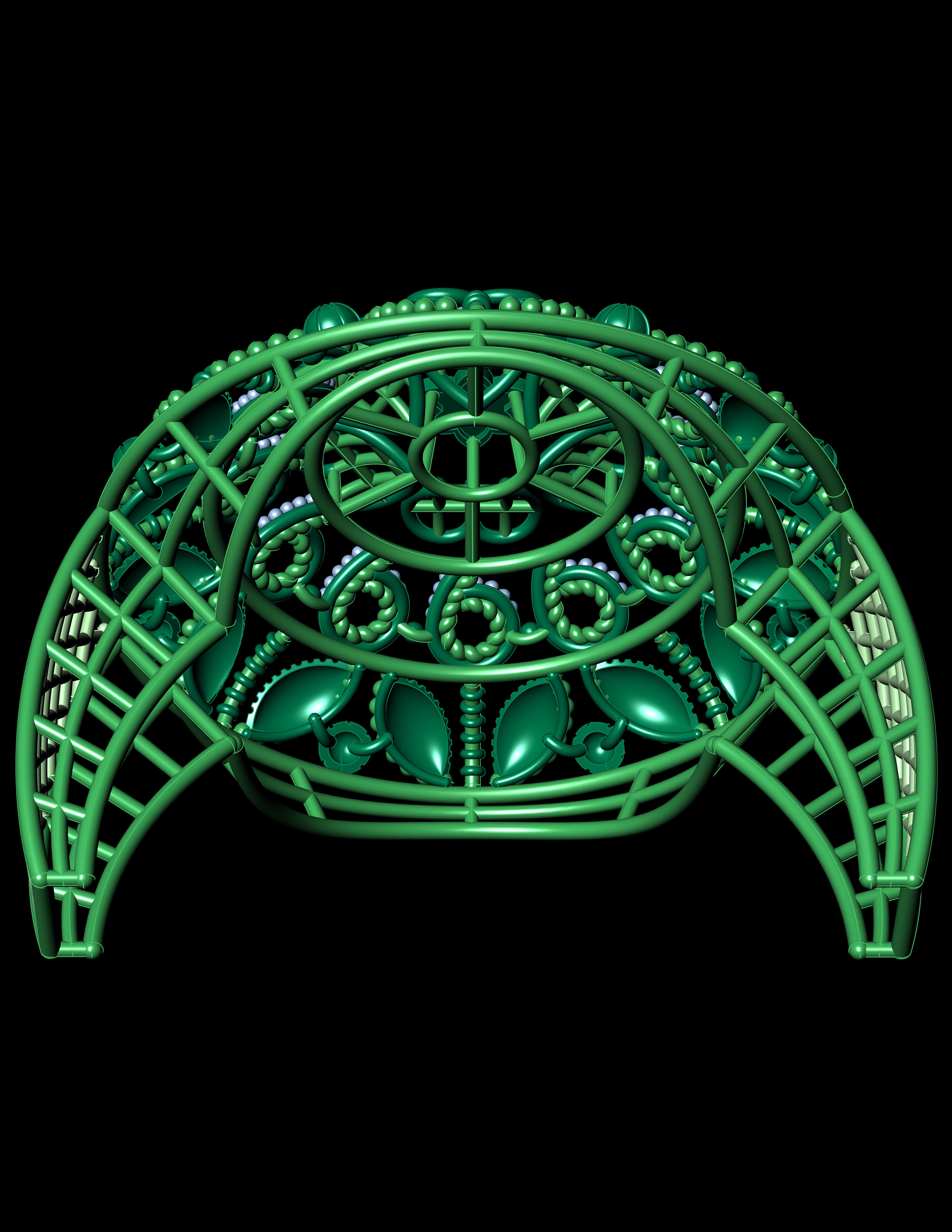 Katak Gold Ring - 3D Print File 3D print model_3