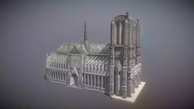 Notre-Dame de Paris Low-poly 3D model
