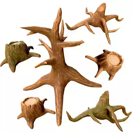 Set of trees with 3 textures