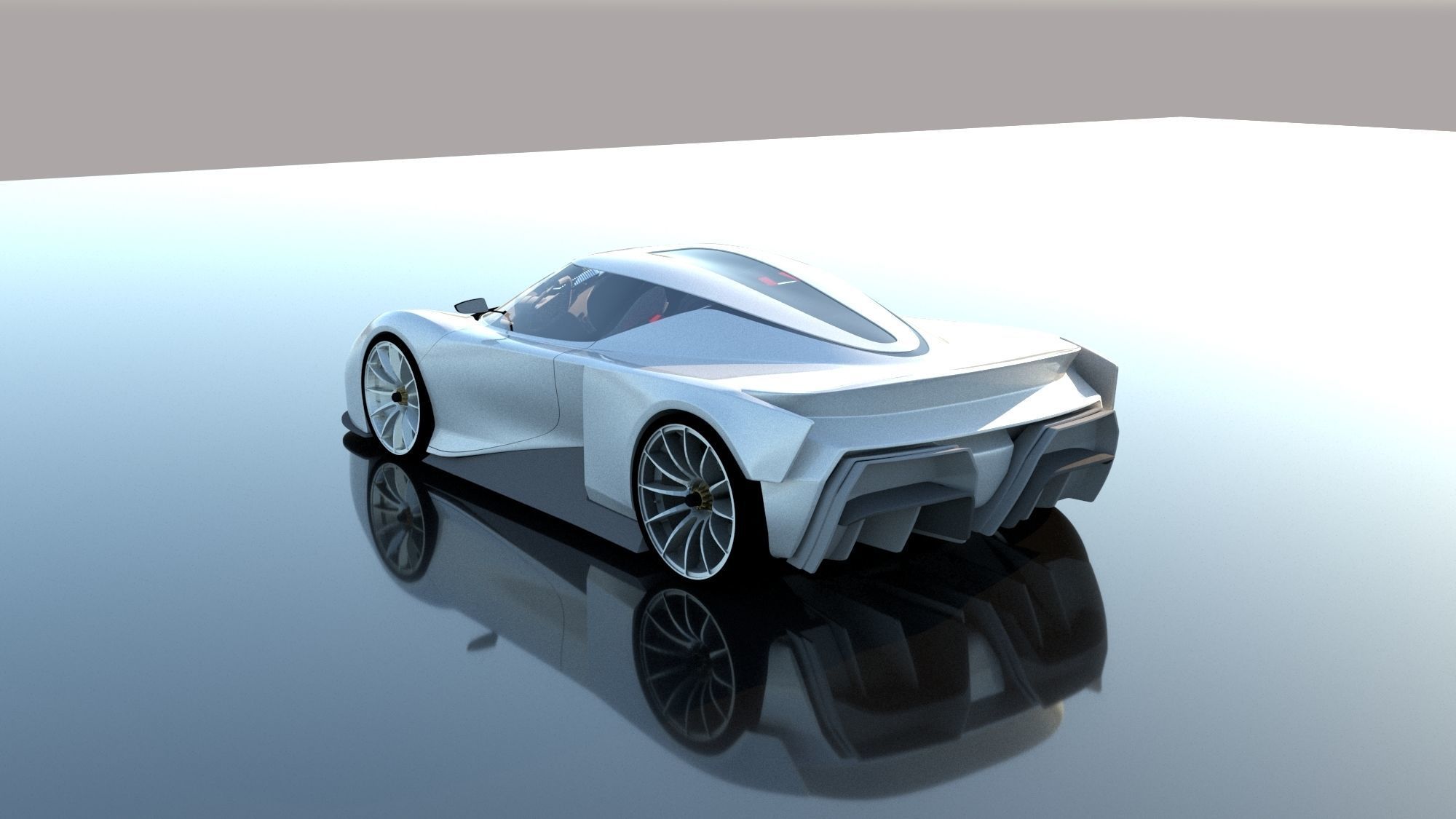 Alpha A99R OSS EV Supersport Car Model Low-poly 3D model_1