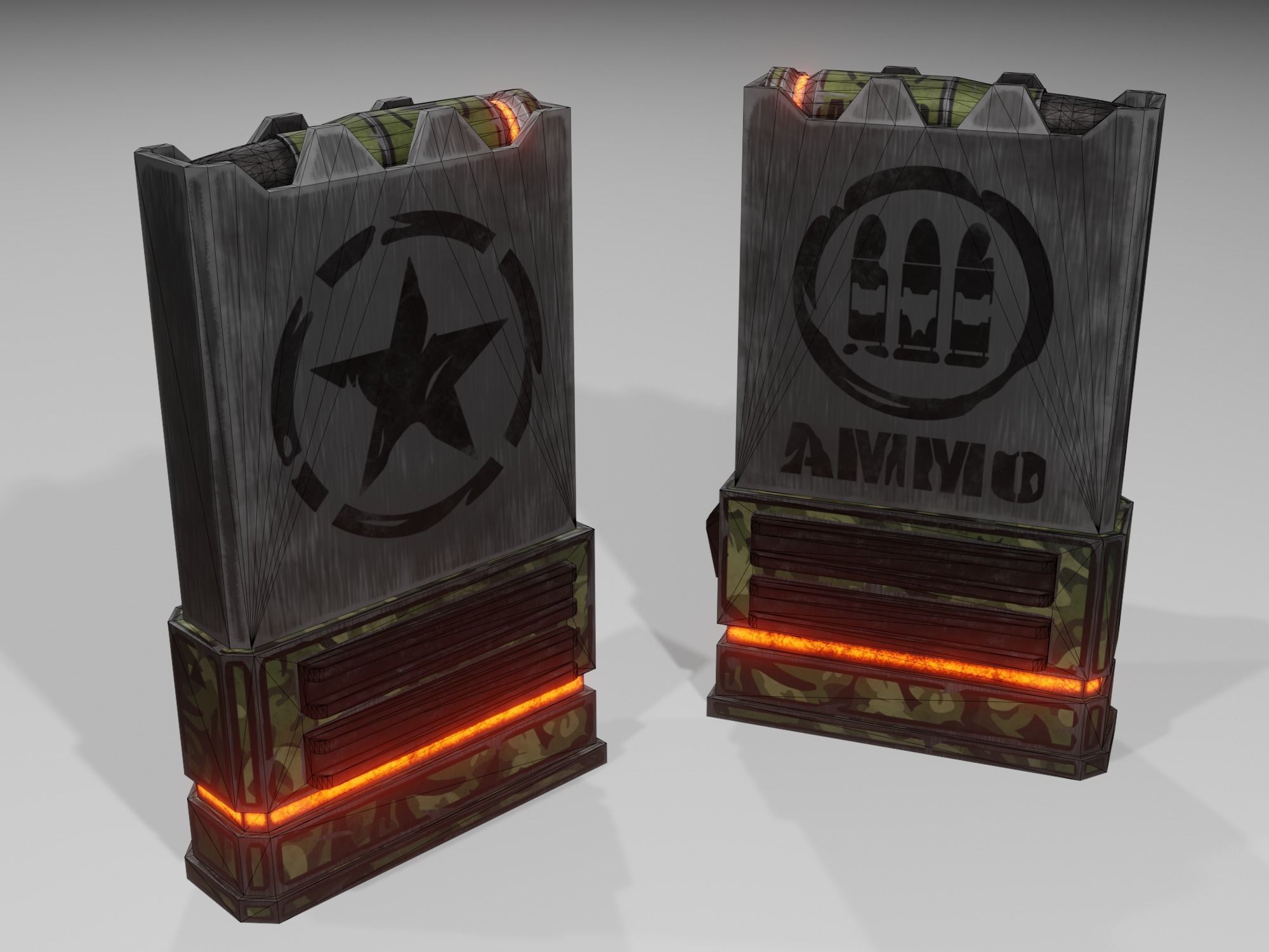 Sci-fi assault rifle Low-poly 3D model_8