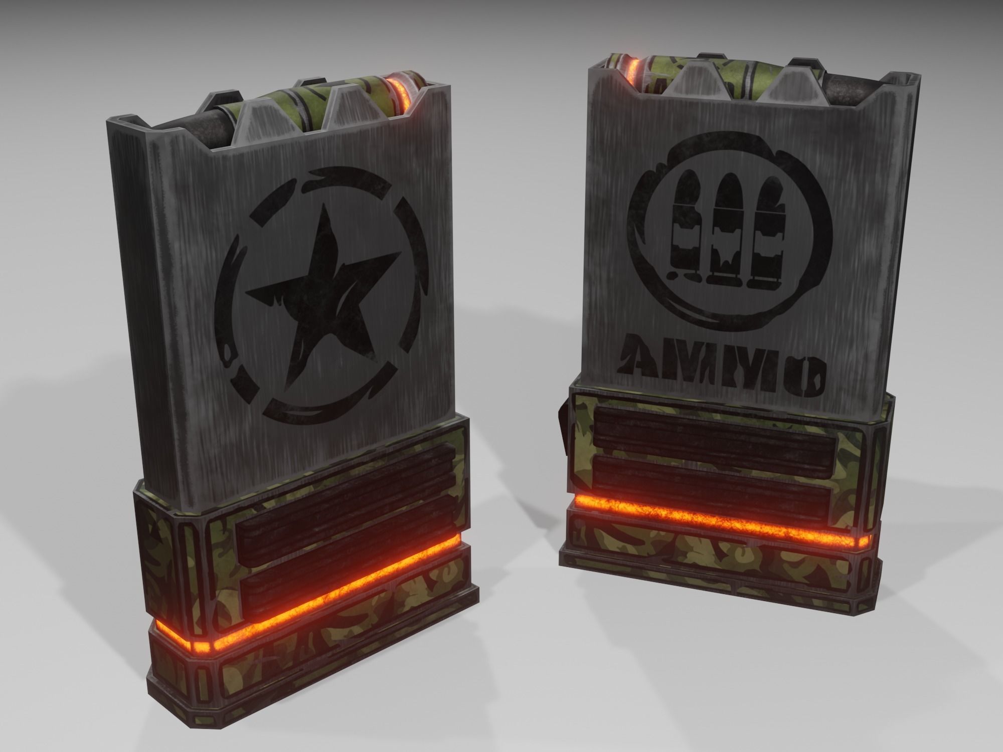 Sci-fi assault rifle Low-poly 3D model_7