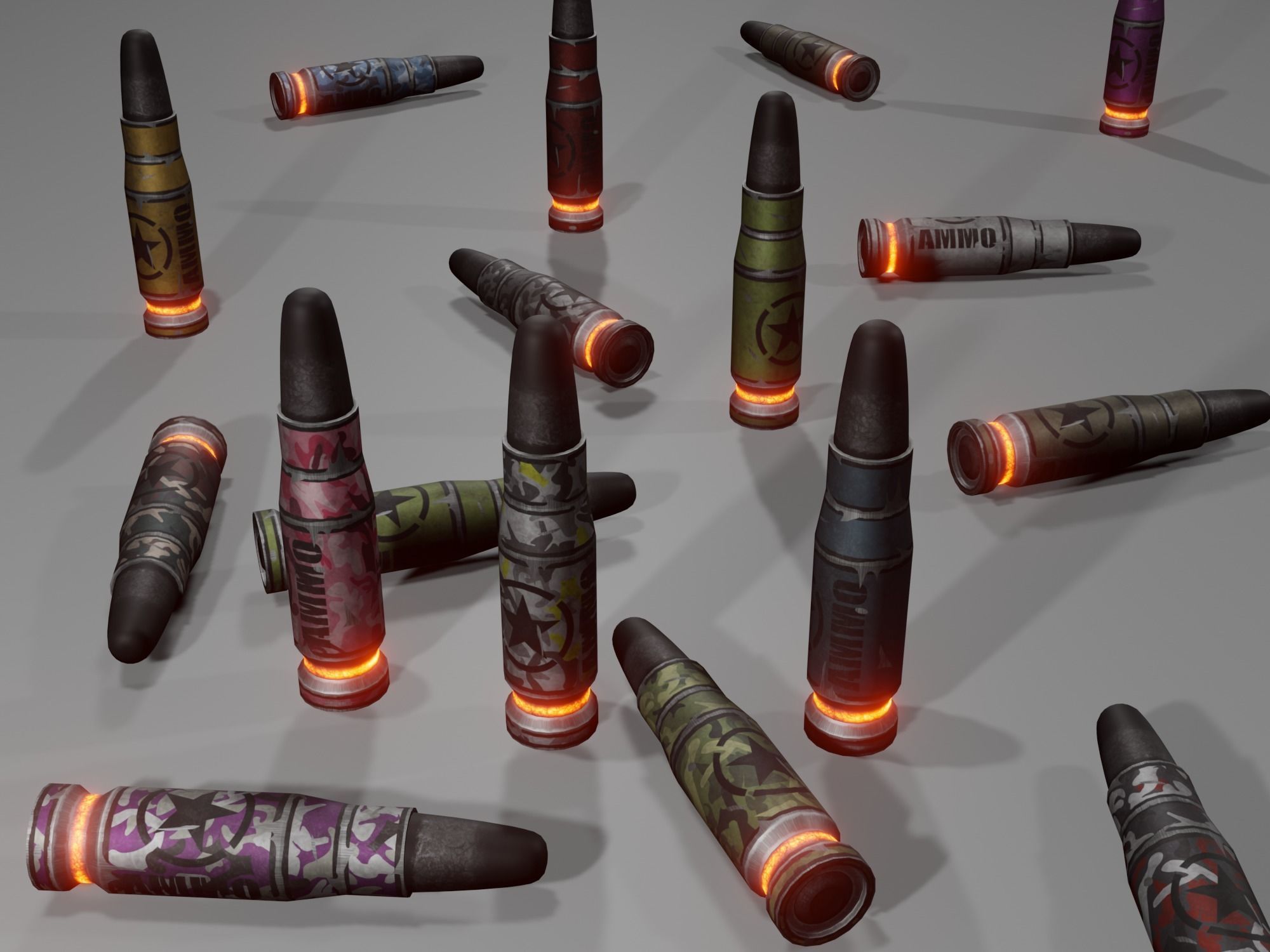 Sci-fi assault rifle Low-poly 3D model_17