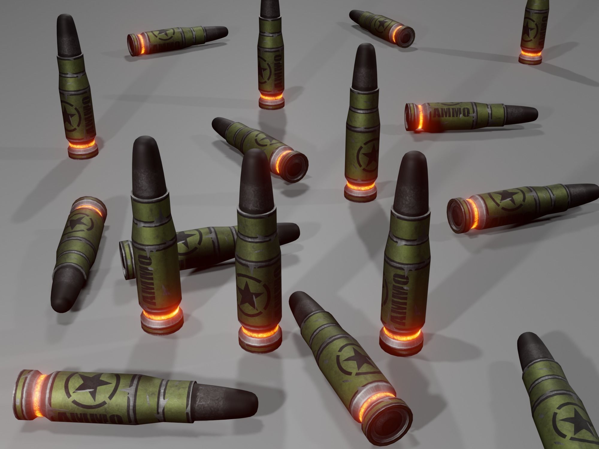 Sci-fi assault rifle Low-poly 3D model_15