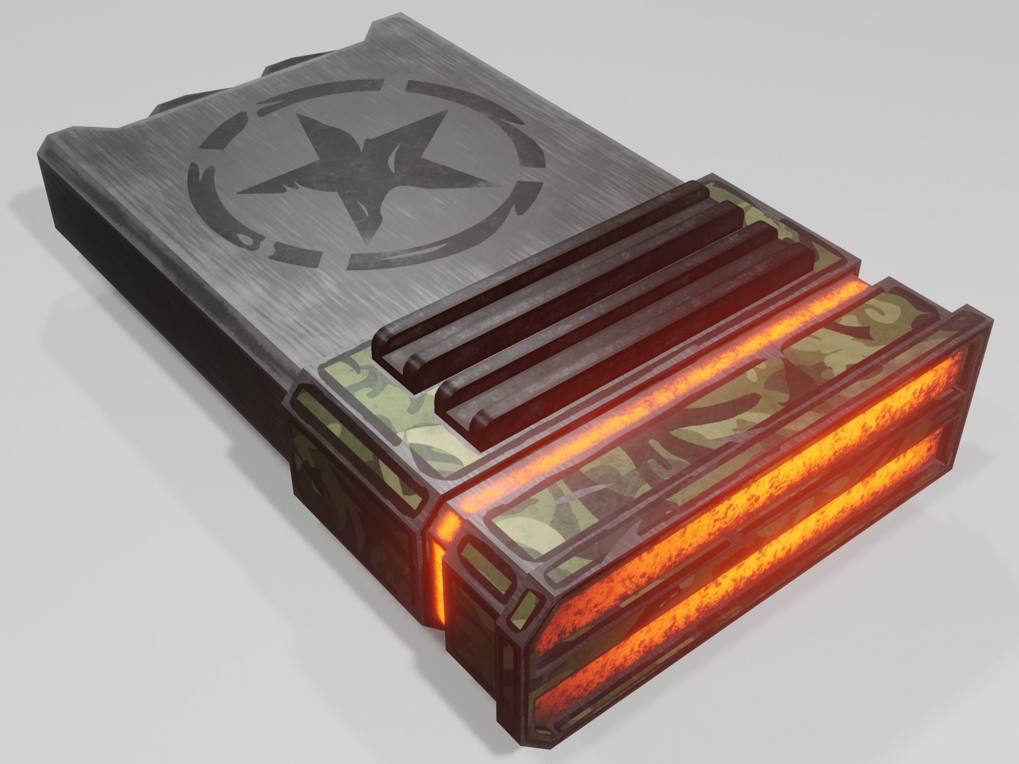 Sci-fi assault rifle Low-poly 3D model_9