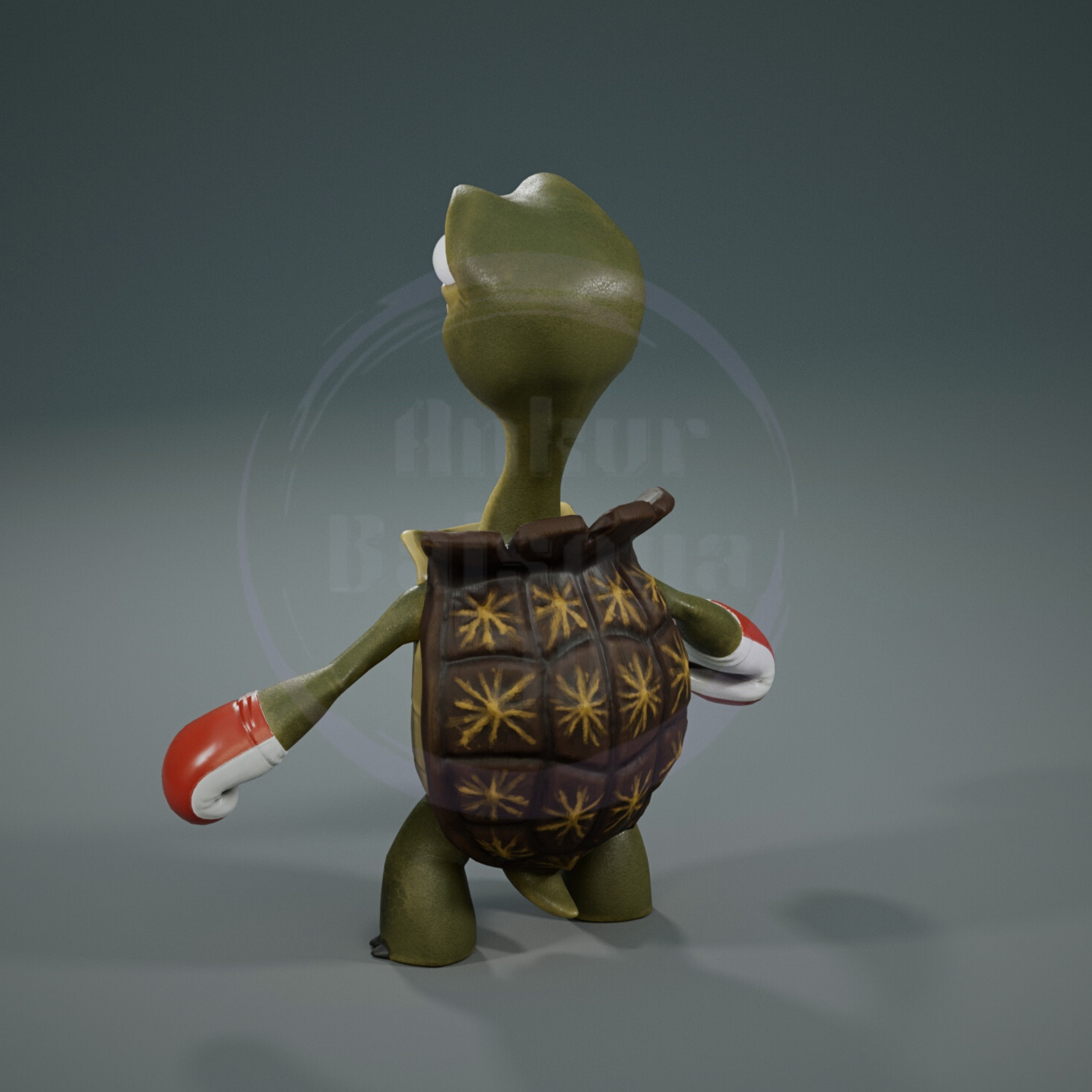 Tortoise the boxer Low-poly 3D model_2