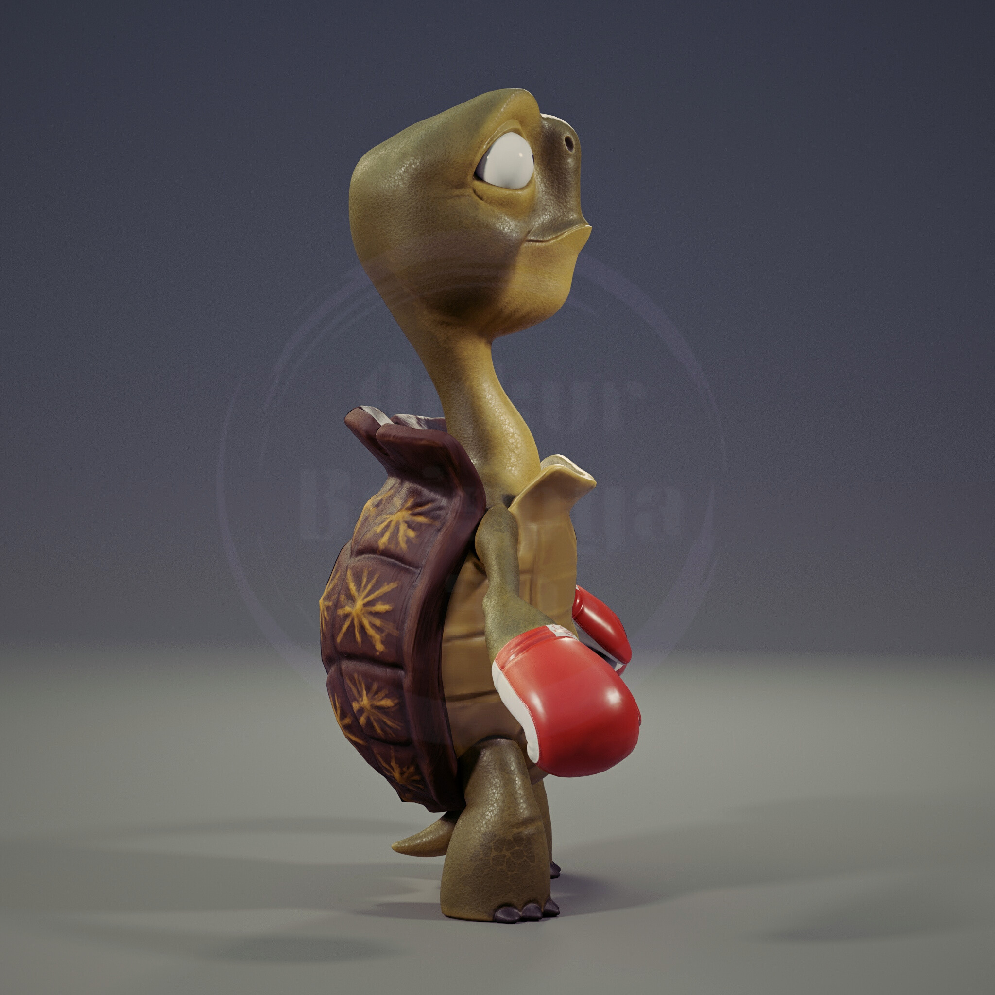 Tortoise the boxer Low-poly 3D model_1