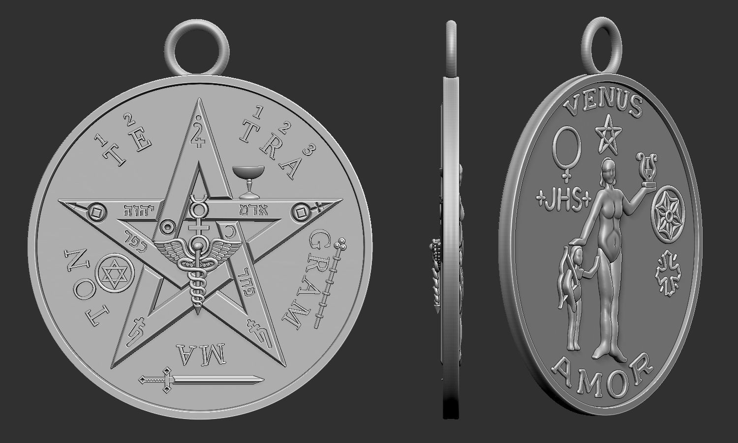 Tetragrammaton and VENUS Talisman 3D print model_1