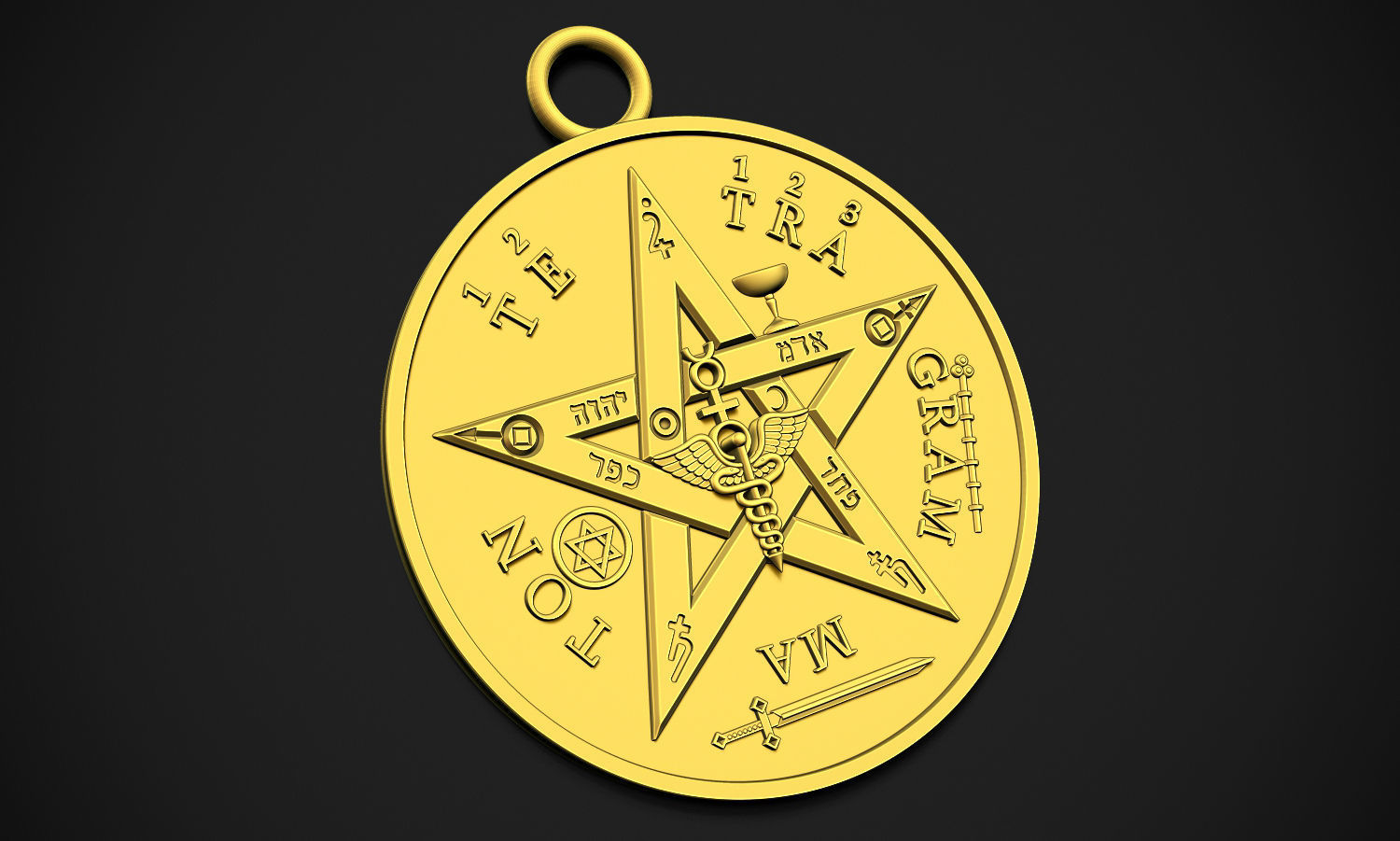 Tetragrammaton and VENUS Talisman 3D print model_4