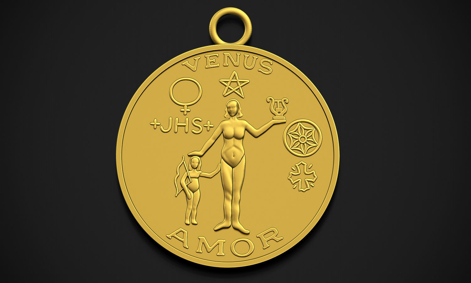 Tetragrammaton and VENUS Talisman 3D print model_5