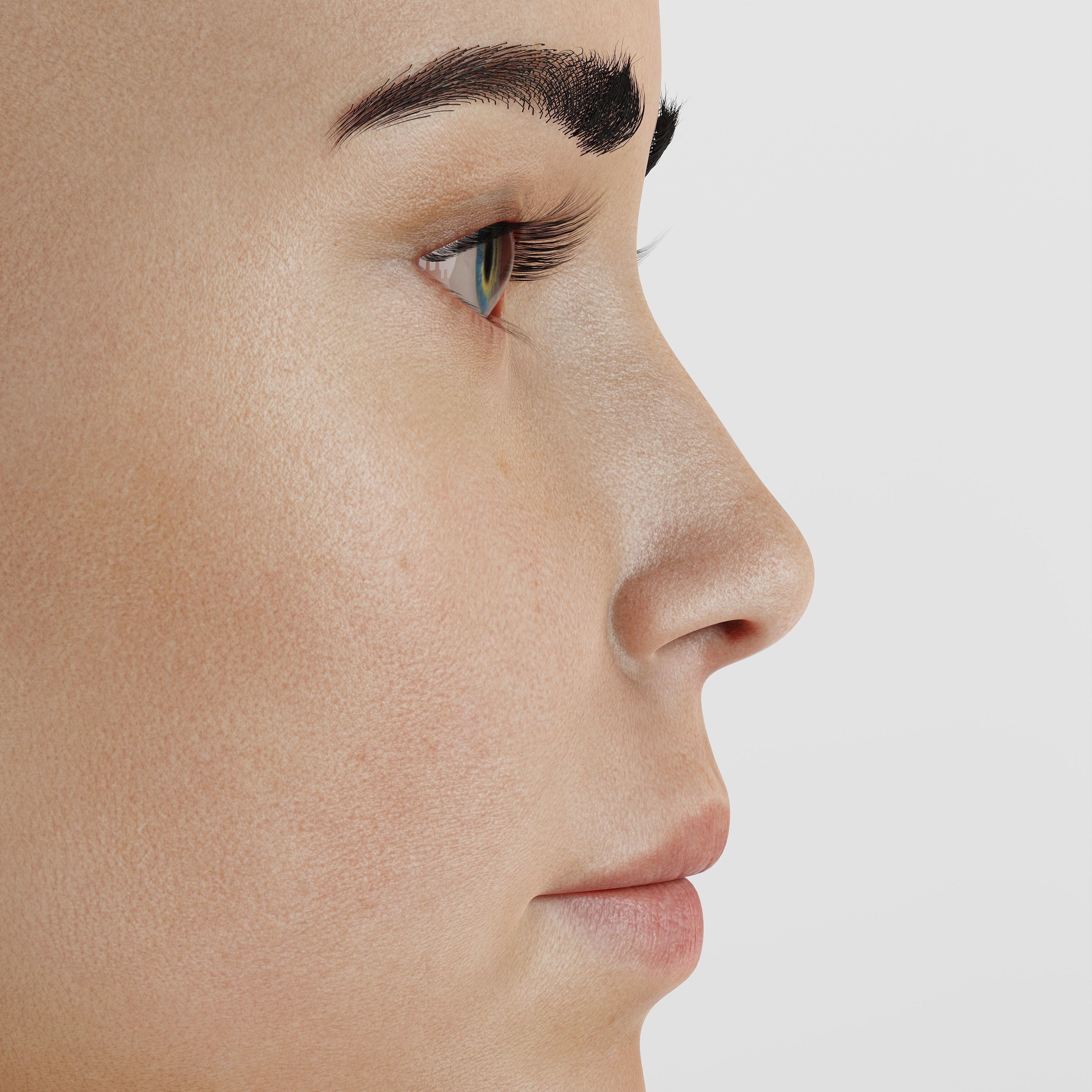 Realistic woman character Low-poly 3D model_5